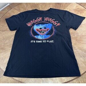 Poppy Playtime Game Huggy Wuggy Black Unisex T-Shirt Size Large Time To Play